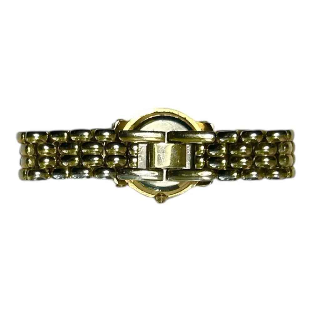 Vintage GALAXIE By ELGIN Watch Goldtone Crystal Rhinestone Bezel Quartz NLN406